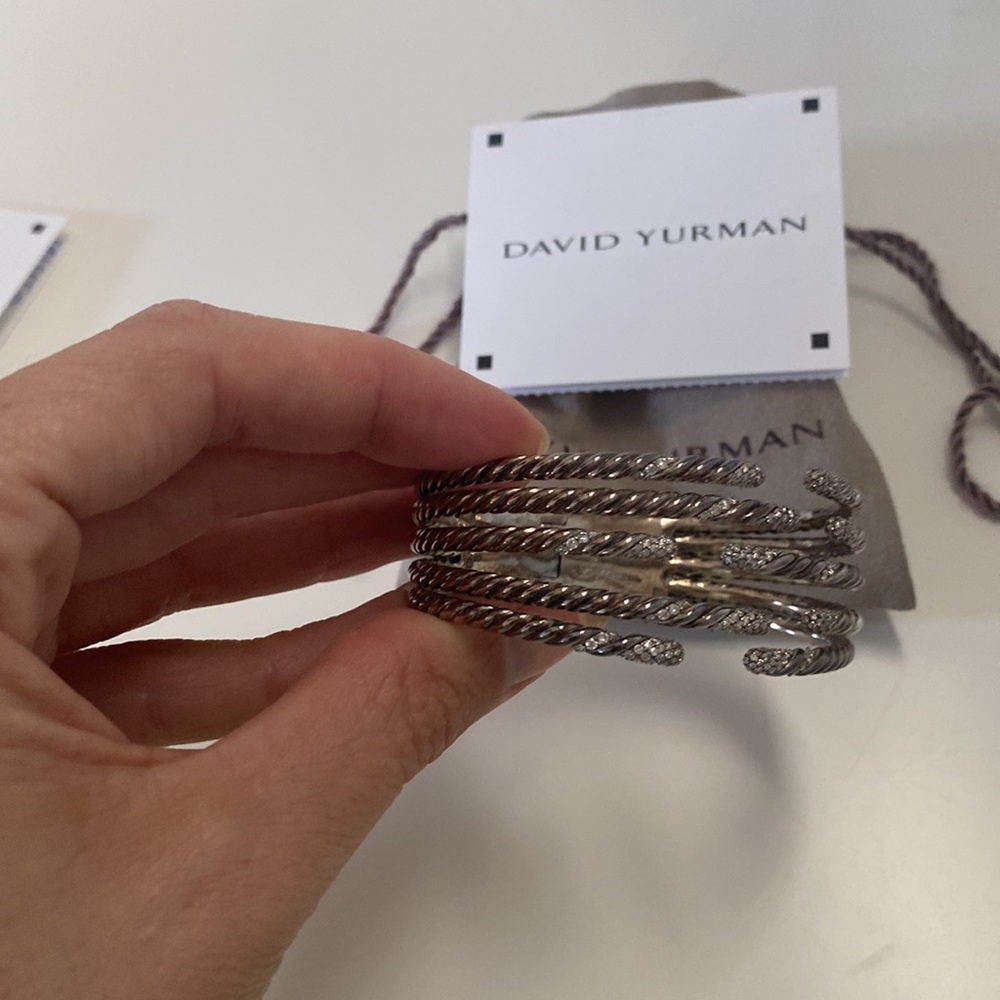 David Yurman 5 Row Diamond Willow Bracelet